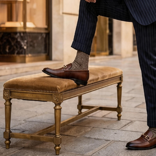 DSFC-002 | Deevok Men’s Brown Leather Horsebit Loafers