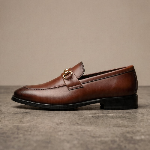 DSFC-002 | Deevok Men’s Brown Leather Horsebit Loafers