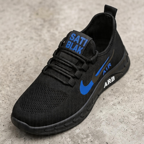 DSBA-009 | Deevok Men’s Black & Blue Accent Athletic Sneakers